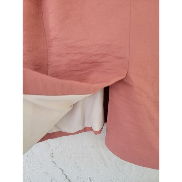 Bishop + Young Thea Camille Double Breasted Blazer Salmon Coral Moonstone Med - Picture 6 of 7